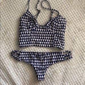 Tori Praver Navy & Cream Bikini